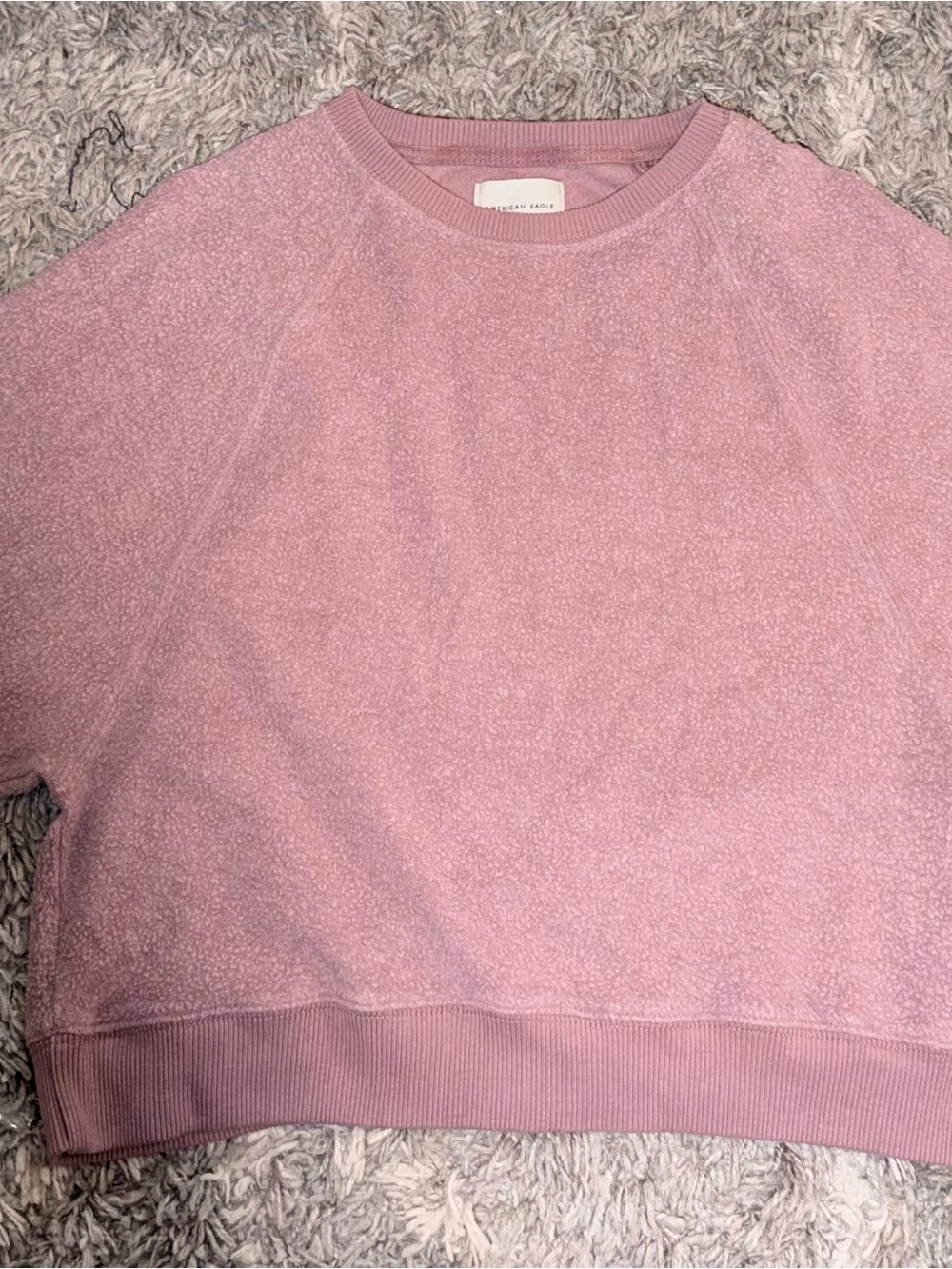 American Eagle Outfitters Light Pink Crewneck Terry Pullover